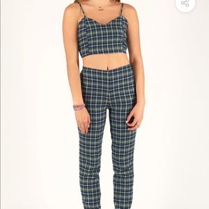 Purr Melrose flannel plaid pants and tank